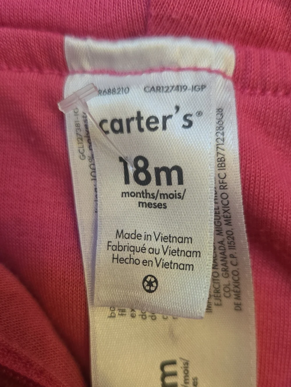 Carter's Pink Strawberry Hooded Zipper Fleece Baby Romper Costume
